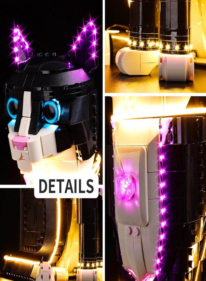 طقم إضاءة LED من BrickSoul متوافق مع ليغو 21349، طقم إضاءة متوافق مع بناء Tuxedo Cat، الإضاءة فقط (النموذج غير متضمن)، هدية رائعة لمحبي الأعمال اليدوية، إصدار كلاسيكي - Image 4
